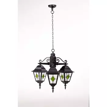 Уличный светильник подвесной IP44 Oasis Light QUADRO M lead GLASS 79970MlgG/3 Bl