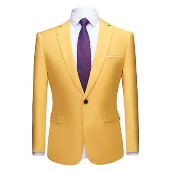 Мужская одежда Slim Fit костюм мужской деловой повседневный модный пиджак больших размеров мужские костюмы и блейзеры M