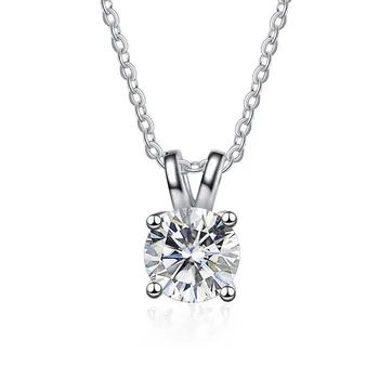 Bague Ringen, 1 карат, D, цвет, муассанитовое ожерелье для женщин, свадебные изысканные украшения с сертификатами, ожерелье из стерлингового серебра 925 пробы, белое золото, подарок 45cm чёрный