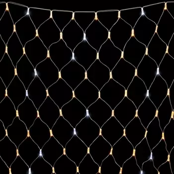 Светодиодная Сеть с Колпачком x м Тепло-Белая Мерцанием Белого Диода 220В, LED, Провод Прозрачный ПВХ, IP65 Laitcom Сети NTL256BLWCAP-10-2WW