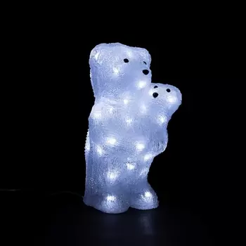 Светодиодный Мишка с Медвежонком 30см Белый 24В, 40 LED, IP54 Laitcom Фигуры 9492004