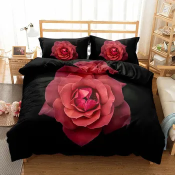 Комплект постельного белья Big Rose Blossom Duvet Cover Set King Queen Double Full Twin Single Size Boys 230x230cm
