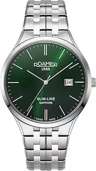 Швейцарские наручные мужские часы Roamer 512.833.41.75.20. Коллекция Slime Line Classic