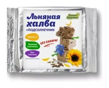 Халва подсолнечно-льняная с семенами коричневого льна
