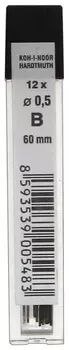 Грифели запасные 0,5 мм, B, Koh-i-noor, комплект 12 шт., 4152/b, 415200b005pkru