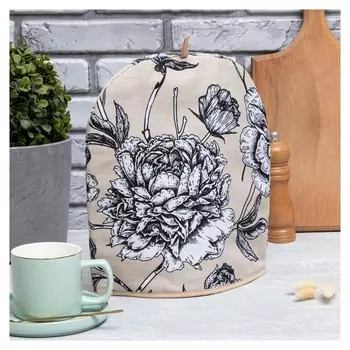 Грелка на чайник "Доляна" Blooming Garden 28х28см, 100% хл,164г/м2