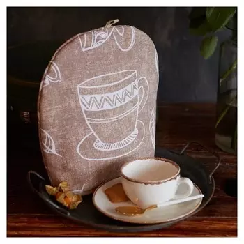Грелка на чайник "Доляна" Cup Of Tea 28х28см,100% хл,164г/м2