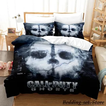 Игра call of duty simon ghost riley Комплект постельного белья из мультфильмов аниме комплект из трех предметов для взрослых и детей спальня пододеяльник наборы 3D игра-стрелялка AU Single(140x210cm)