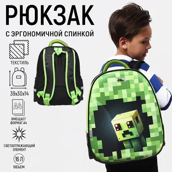 Рюкзак школьный, каркасный, 393014 см