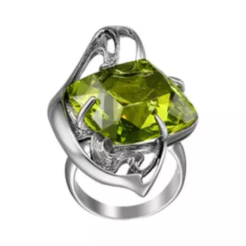 Серебряное кольцо с зеленым кварцем