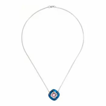 Серебряное колье с фиолетовым ситаллом и эмалью