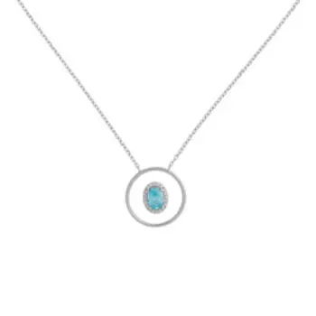 Серебряное колье с кубическим цирконием и пластиком