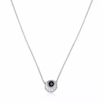 Серебряное колье с сапфиром