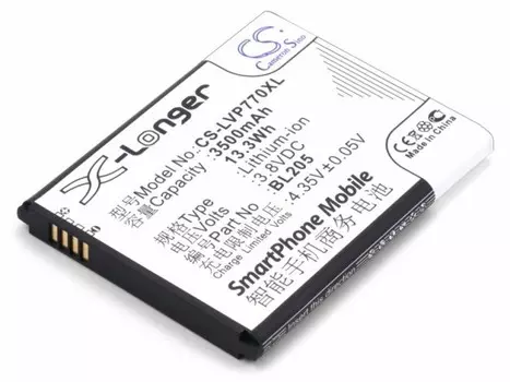 Аккумулятор CameronSino CS-LVP770XL/BL205 для Lenovo P770, Li-Ion, 3500, 3.8V (P104.01098)
