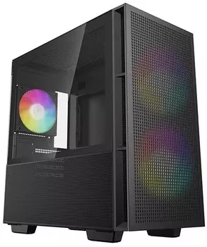 Корпус mATX Deepcool CH360 черный, без БП, с окном из закаленного стекла, USB Type-C, USB 3.0, audio