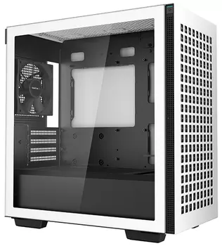 Корпус mATX Deepcool CH370 WH белый, без БП, боковое окно закаленное стекло, 2*USB 3.0, audio