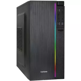 Корпус mATX Exegate mEVO-9302-RGB-700W-12 EX287886RUS Minitower, БП 700NPX с вент. 12см, 2*USB+USB3.0, HD аудио, черный с RGB подсветкой