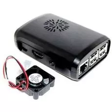 Корпус HKSHAN Case for Raspberry Pi 3 + fan module + 3 pcs heat sink для микрокомпьютеров, ABS пластик, с вентилятором и 3-мя радиаторами черный