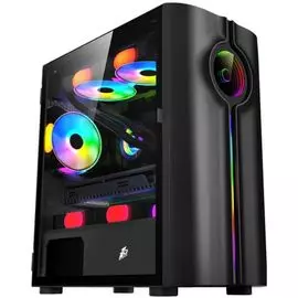 Корпус mATX 1STPLAYER INFINITE SPACE IS3 IS3-BK-1F2 черный, без БП, с окном, 2*USB 2.0, USB 3.0, audio