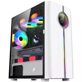 Корпус mATX 1STPLAYER INFINITE SPACE IS3 IS3-WH-1F2-W белый, без БП, с окном, 2*USB 2.0, USB 3.0, audio