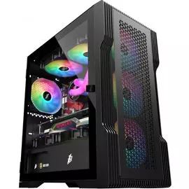 Корпус mATX 1STPLAYER T3 черный, без БП, боковая панель из закаленного стекла, USB 3.0, 2*USB 2.0, audio