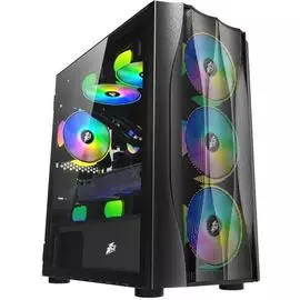 Корпус mATX 1STPLAYER X3-M черный, без БП, боковая панель из закаленного стекла, USB 3.0, 2*USB 2.0, audio