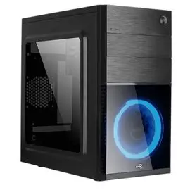 Корпус mATX AeroCool Cs-105 Blue черный, без БП, с окном, USB 3.0, USB 2.0, 120mm blue LED front fan