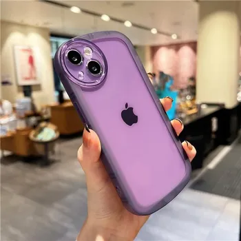 Цветной мягкий прозрачный силиконовый чехол для телефона iPhone 11 12 13 Pro Max X XR XS противоударный бампер на SE2 SE3 7 8 Plus чехол For 11 Pro Max