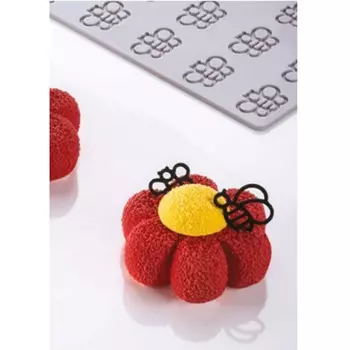 Форма силиконовая Honey Beesмм d 20 - d 25 - d30 h 1,5, 52 ячейки Pavoni GG064