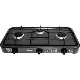 плитка газовая (3 конфорки, черная) homestar hs-1203