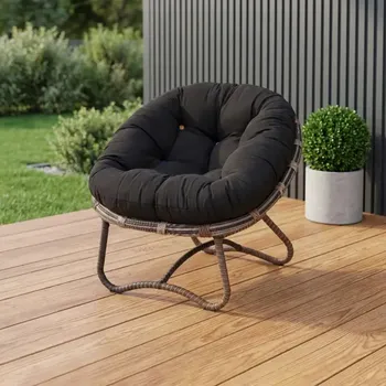 Кресло садовое Niko 85x83x82 см искусственный ротанг темно-коричневый