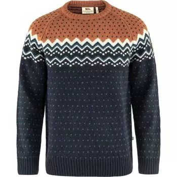 Fjall Raven свитер Ovik Knit муж. (M, dark navy-terracotta brown)