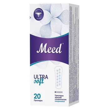Meed Ежедневные ультратонкие прокладки усеченной формы Ultra Soft, 20 шт (Meed, Гигиенические прокладки)