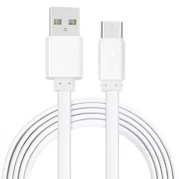 Кабель Crown USB - microUSB CMCU-3022M white; плоский; в оплётке ПВХ; коннекторы ПВХ; ток 2А; 100 см