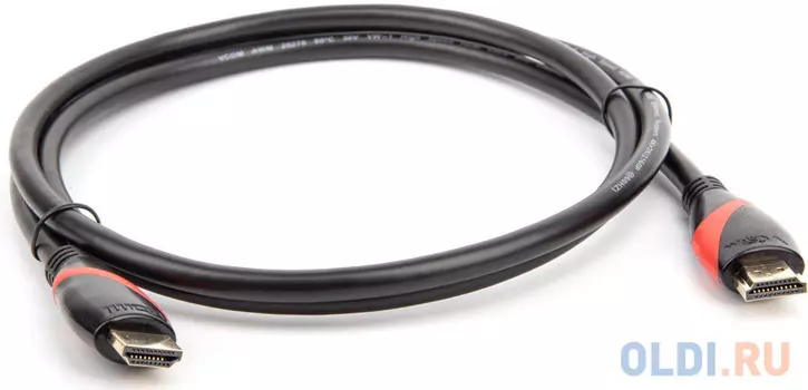 Кабель HDMI 19M/M ver. 2.0 black red, 1.5m VCOM CG525-R-1.5
