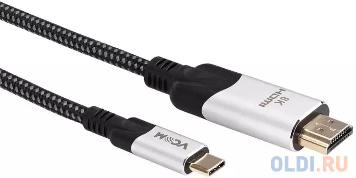Кабель-адаптер USB 3.1 Type-Cm --> HDMI A(m) 8K@30Hz, 1.8m ,Alumi Shell,VCOM 