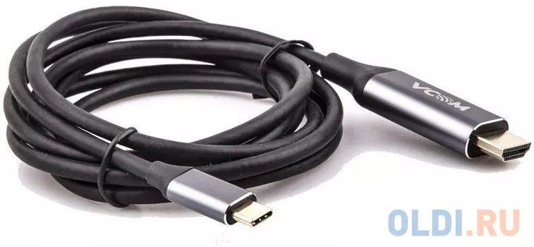 Кабель-адаптер USB 3.1 Type-Cm --> HDMI A(m) 4K@60Hz, 1.8m ,Aluminium Shell,VCOM 