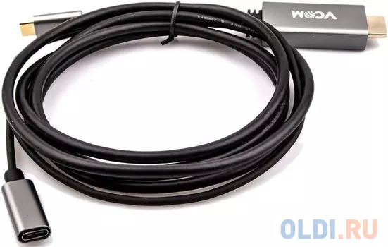 Кабель-адаптер USB 3.1 Type-Cm --> HDMI A(m) 4K@60Hz, 1.8m , PD, Alum Shell,VCOM 