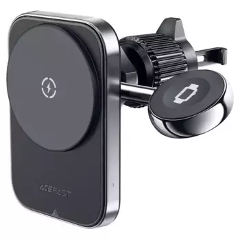 Автомобильный держатель Acefast (D18) Magnetic Wireless Car Charger 2 в 1 17.5 W в воздуховод (черный)