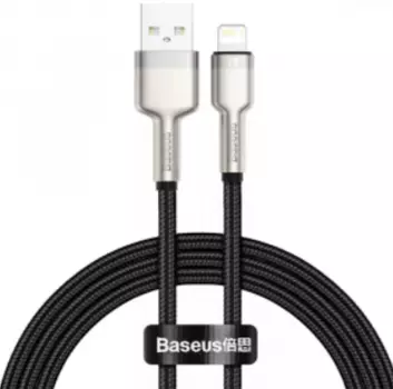 Кабель Baseus Cafule Series Metal (USB) на (Lightning) 2.4A 100см нейлоновая оплётка (CALJK-A01) (черный)