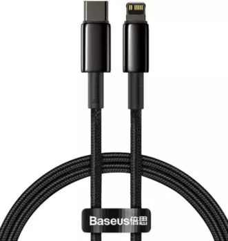 Кабель Baseus Tungsten Gold (Type-C) на (Lightning) 20W 200см нейлоновая оплётка (CATLWJ-A01) (черный)