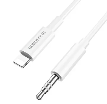Кабель Borofone BL9 Digital audio (AUX 3.5mm) на (Lightning) 100см силиконовый (белый)