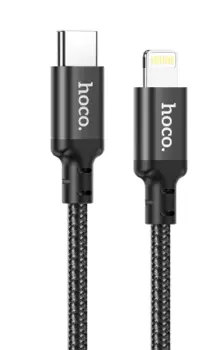 Кабель Hoco X14 20W (Type-C) на (Lightning) 200см нейлоновая оплетка (черный)