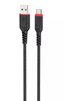 Кабель Hoco X59 3A (USB) на (Type-C) 100см нейлоновая оплетка (черный)