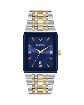 Часы Bulova Modern Quadra, 31 x 45 мм, синий
