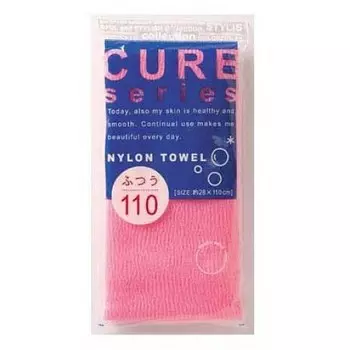мочалка для тела средней жесткости (розовая) o:he cure nylon towel (regular)