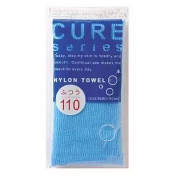 мочалка для тела средней жесткости (синяя) o:he cure nylon towel regular blue