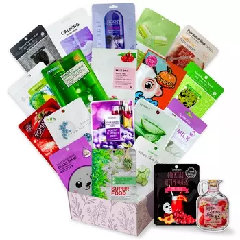 набор корейских тканевых масок для проблемной кожи, 20 шт. cosmasi problem skin mask set box