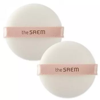 набор косметических спонжей для пудры the saem art'lif round puff