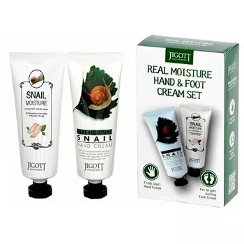набор кремов для рук и ног с экстрактом слизи улитки jigott real moisture hand &amp; foot cream set